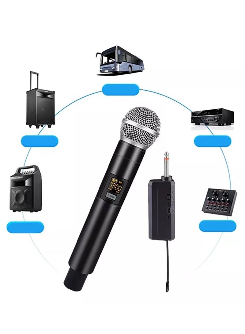 Wireless Microphone  UHF Cordless Dual Handheld Dynamic Mic Set With Rechargeable Receiver For Karaoke Party Voice Amplifier Singing Machine  - Image 2