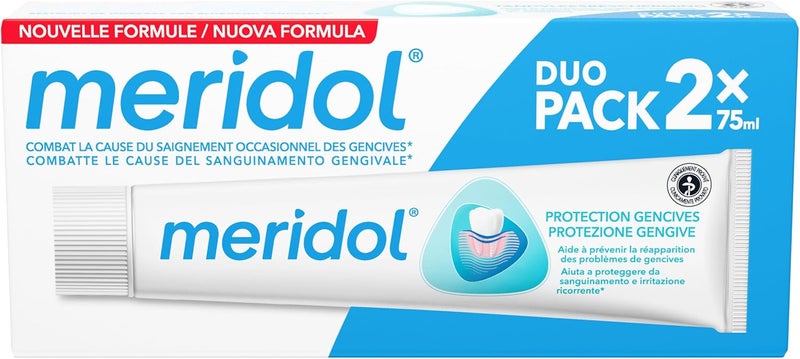 Meridol Toothpaste Duo Pack - 2 Tubes of 75ml for Gum Protection - Image 1