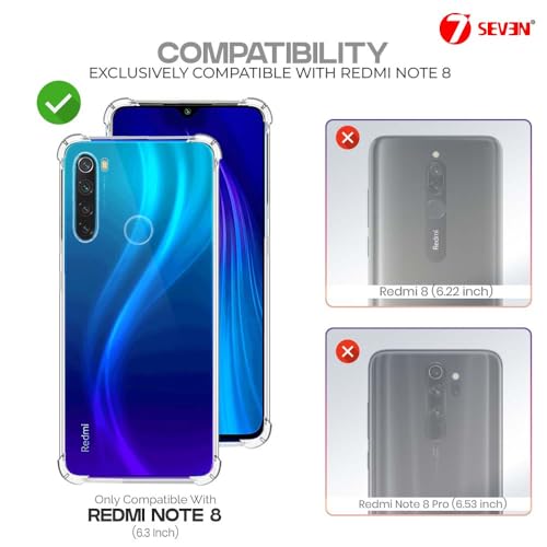 7-Seven 7SEVEN® Back Cover for Redmi Note 8 Transparent Mobile Back Case Shock Proof Design Camera Edges Protection Crystal Clear Phone Case Silicon Soft TPU and Flexible Bumper Phone Cover - Image 2