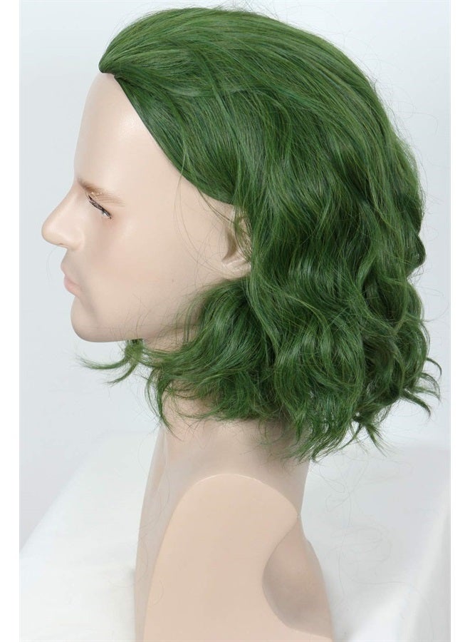 Linfairy Short Green Clown Wig Halloween Cosplay Costume Curly Wig - Image 5