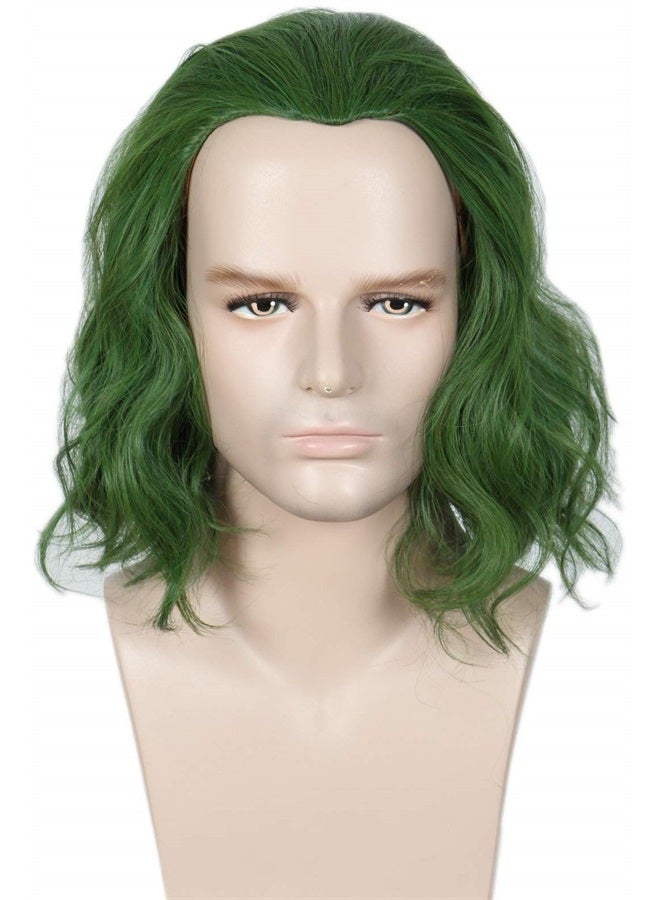 Linfairy Short Green Clown Wig Halloween Cosplay Costume Curly Wig - Image 4