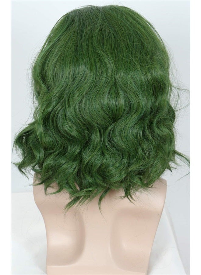 Linfairy Short Green Clown Wig Halloween Cosplay Costume Curly Wig - Image 2