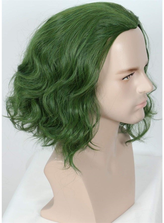 Linfairy Short Green Clown Wig Halloween Cosplay Costume Curly Wig - Image 3