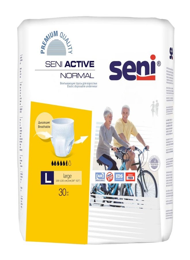 Seni Active Normal Breathable Adult Diapers | Weist Size (39"-53") |Wetness Indicator, Latex-Free, High Absorbency, Odor Control, Dermatologically Tested | Size Large | Pack of 1 | 30 Pcs - Image 1