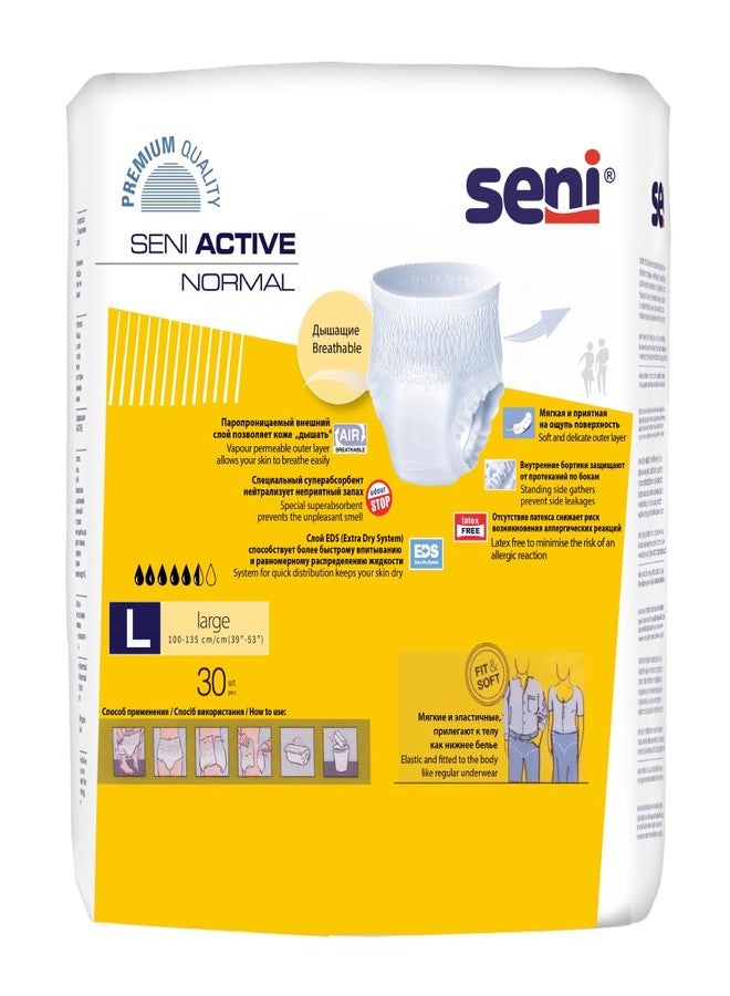 Seni Active Normal Breathable Adult Diapers | Weist Size (39"-53") |Wetness Indicator, Latex-Free, High Absorbency, Odor Control, Dermatologically Tested | Size Large | Pack of 1 | 30 Pcs - Image 2