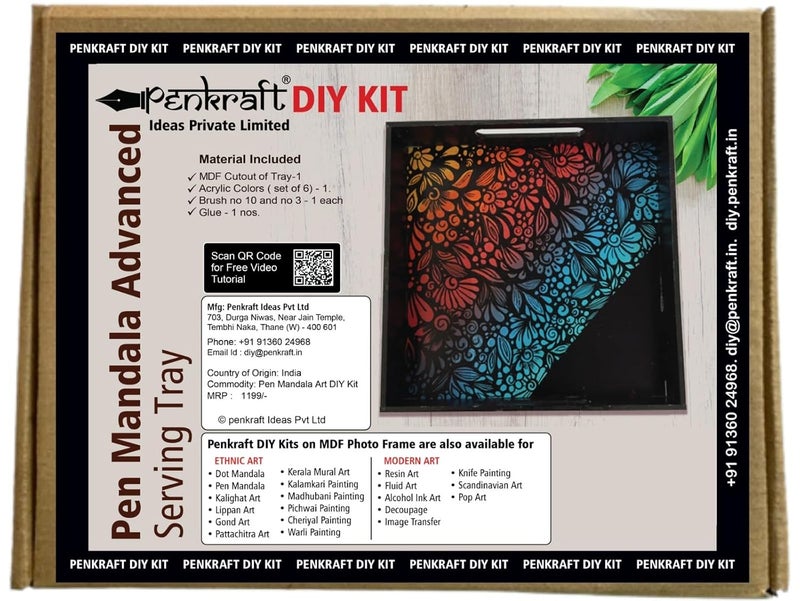 Penkraft Pen Mandala Advanced Art on a Serving Tray DIY kit Free Video Tutorial - Image 5