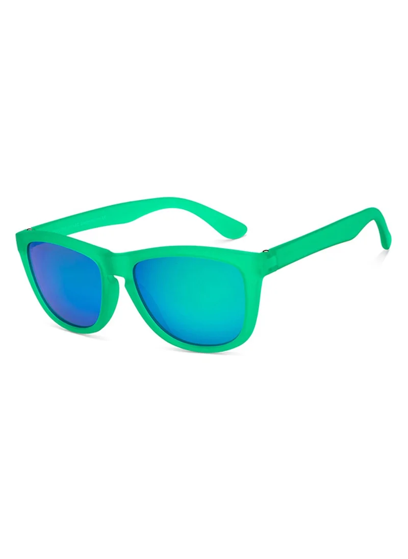 VINCENT CHASE Vincent Chase By Lenskart | Matte Green Blue Full Rim Square Branded Latest and Stylish Sunglasses | Polarized and 100% UV Protected | Men & Women | Small | VC S15352