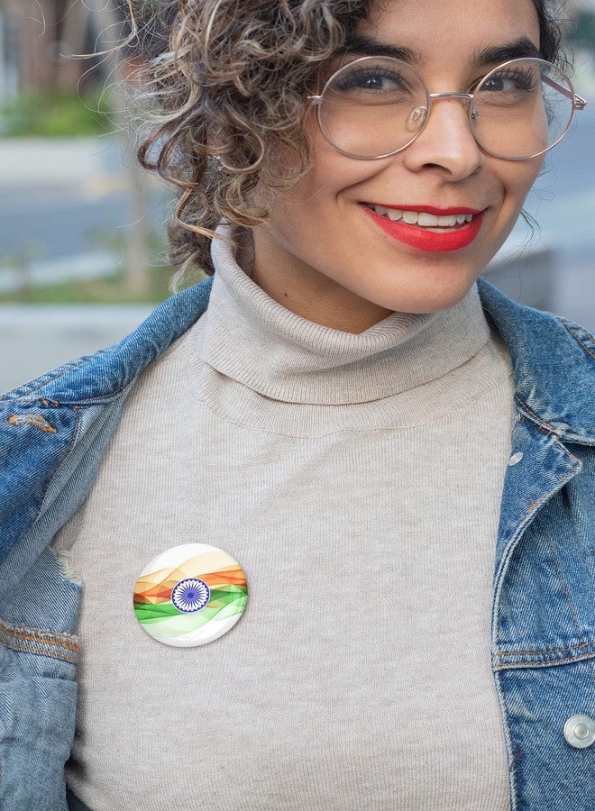 Nivaraprint Nivara's | India Flag Badges | National Flag Badges | India Republic Day Badges | Tricolor Badges | Pin Button Badges | Independence Day Batches (Pack of 75, Design 2) - Image 5