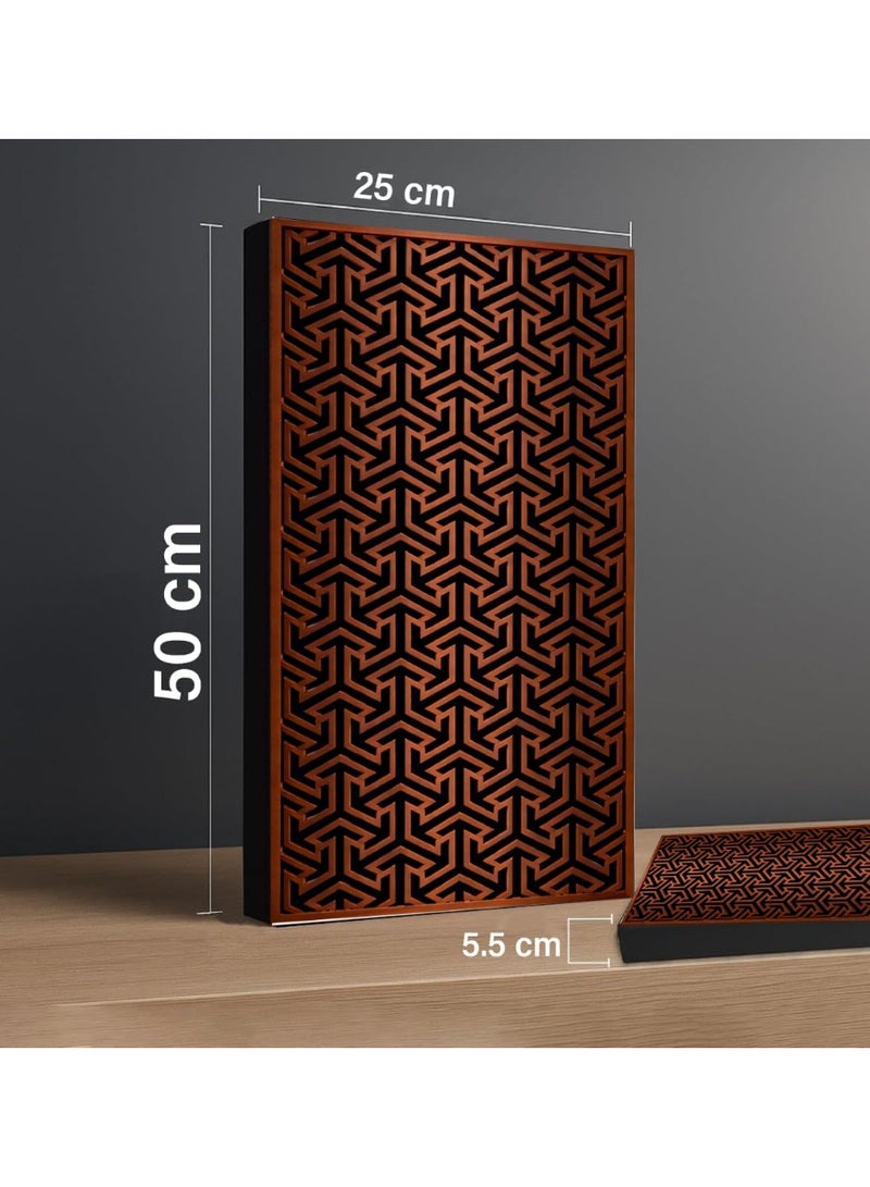 Acoustic Motion Acoustic diffuser panels 25x50x5.5 cm DRIVEWAVE design with Self-Adhesive,Sound Proof,Diffusion Panels for Home,Studio,Office,Wall art Foam+wood Boards For Acoustic Room Treatment,Brown,4 pieces - Image 2