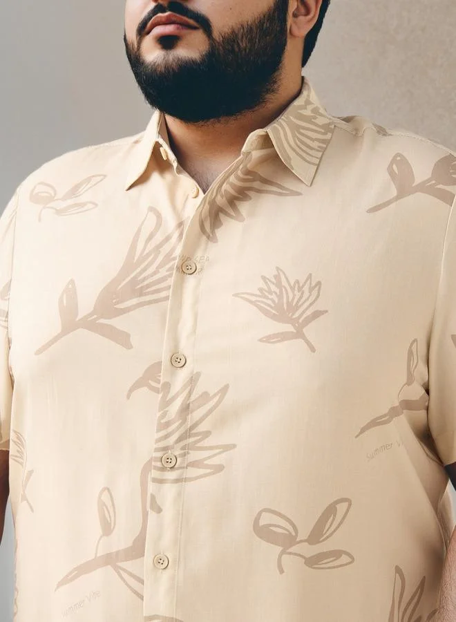 Maxim  Plus Size Regular Fit Printed Shirt for Men | Best Price UAE