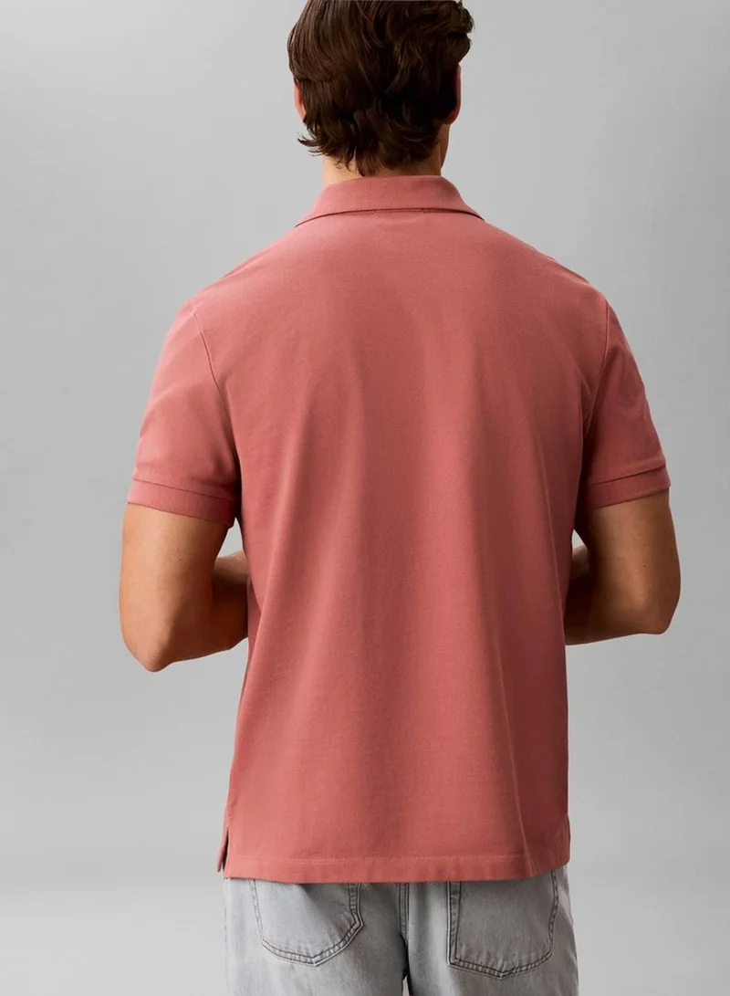 Calvin Klein Jeans Cotton Piqué Open Collar Polo Shirt