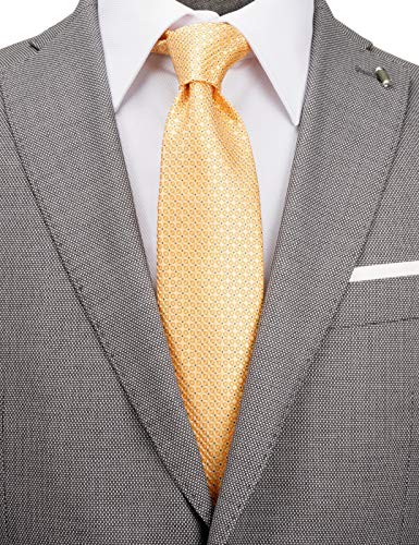 ZENXUS Extra Long Ties for Big and Tall Men, 63 inch XL Long Neckties, Gray, Blue, Golden Orange, 4-Pack - Image 4