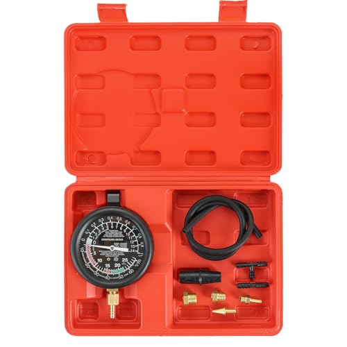 Acymner Vacuum and Fuel Pump Tester Gauge Kit Gauge Leak Carburetor Pressure Diagnostics Tool Kit Red - Image 1