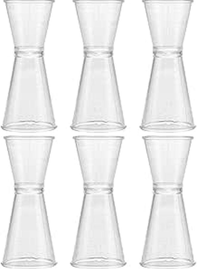 6 Pcs Plastic Double Jigger Measuring Cups with Ounce Markings for Home Bar - Image 1