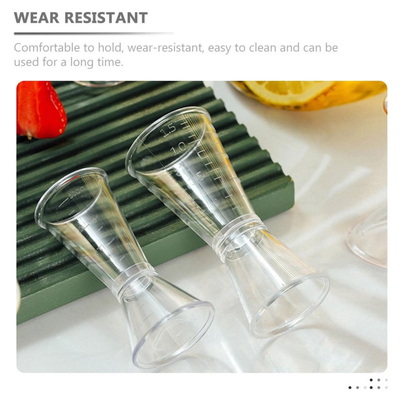 6 Pcs Plastic Double Jigger Measuring Cups with Ounce Markings for Home Bar - Image 4