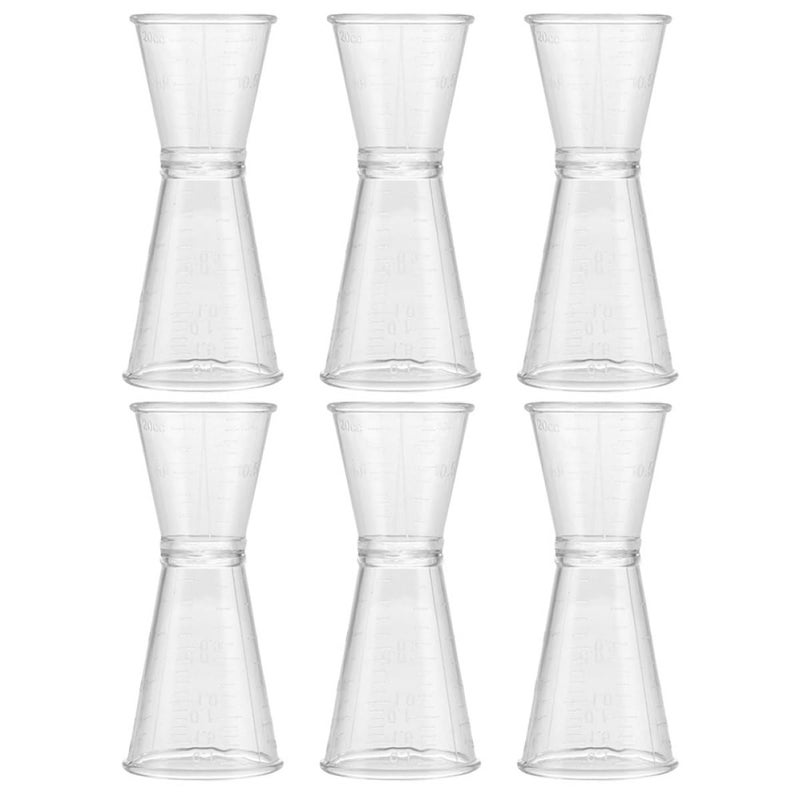 6 Pcs Plastic Double Jigger Measuring Cups with Ounce Markings for Home Bar - Image 2
