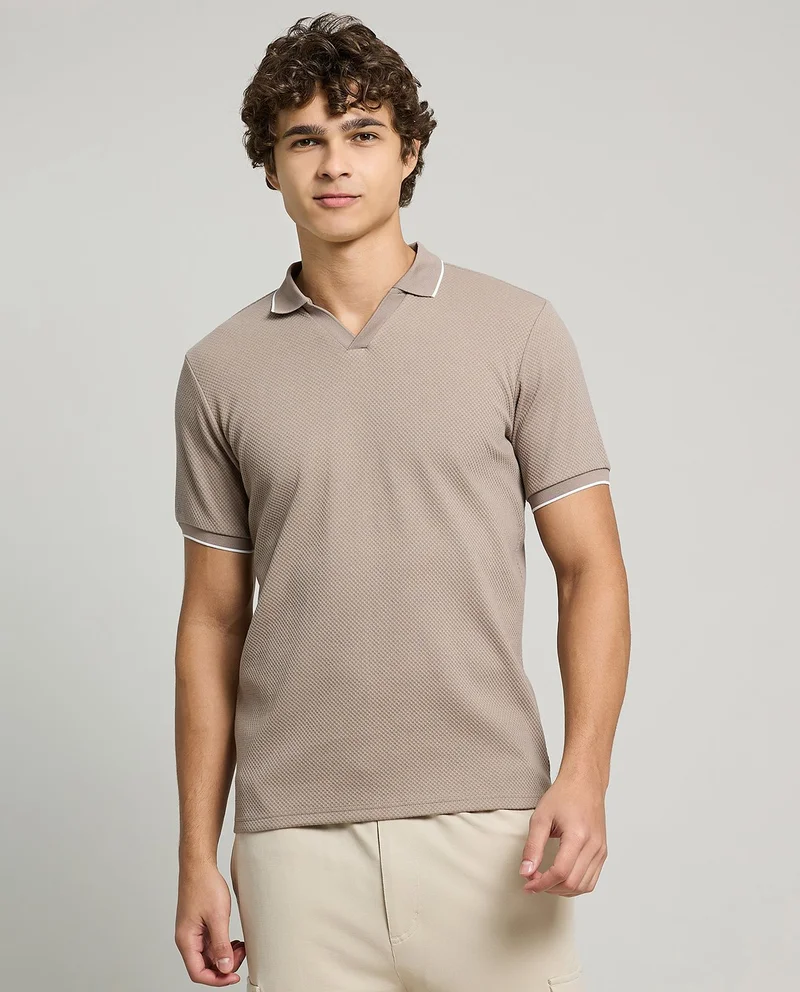 أر أند بي Contrast Trim Polo T-Shirt with Short Sleeves