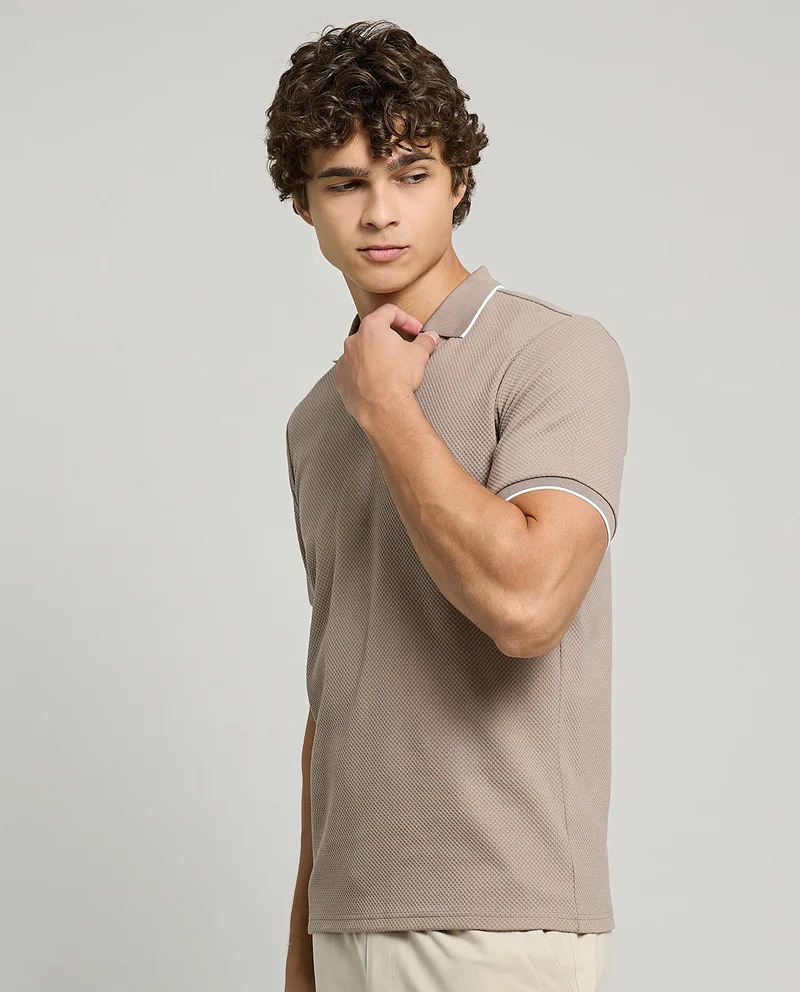 أر أند بي Contrast Trim Polo T-Shirt with Short Sleeves