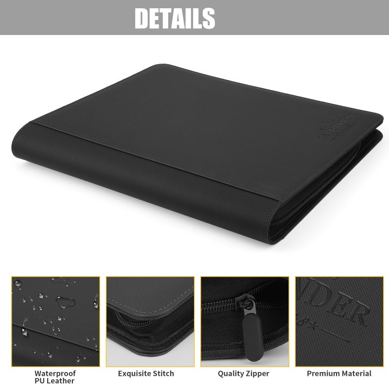 CARDBINDER Toploader Binder,Toploader Hard Cases, 4-Pocket Pages Sleeves Hold up 128 Cards.Toploader Card Binder with Sleeves for â€œ3Ã—4â€ rigidï¼ŒCard Holder(black) - Image 3