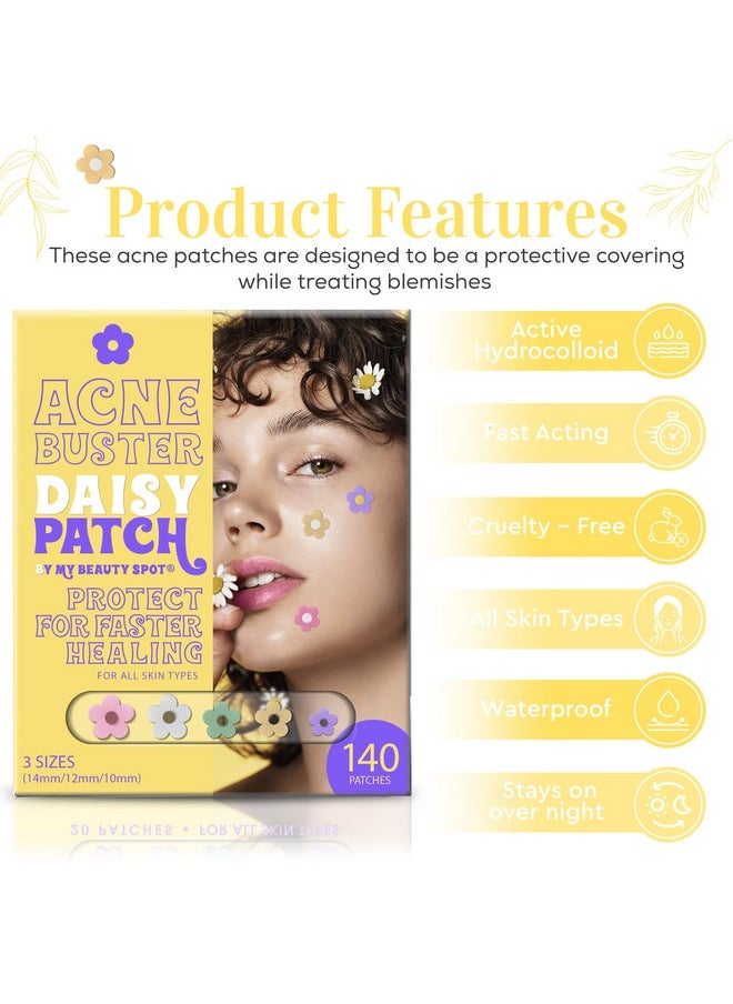 My Beauty Spot - Pimple Patches Cute Acne Patches For Face (140 Patches) With Hydrocolloid Tea Tree Extra & Salicylic Acid Colorful Fun Designs Pimple Patches For Face Acne Spot Treatment - Image 1