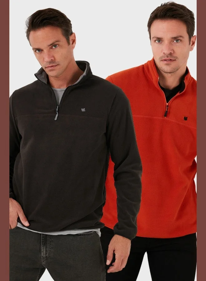 Buratti Slim Fit Anti-Pilling Non-Pilling Bato Collar Raised 2-Pack Polar Men's POLAR 5906001S2