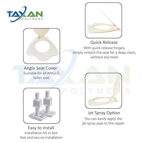 TAXAN POLYMERS TAXAN Anglo Indian Toilet Seat Cover with Round Edges, PVC Cover for Indian Toilet Seat - High Glossy Finish, Sleek Design - Non-Soft Closing Commode Seat with Cover with Installation Kit (19.5x16 IN) - Image 4