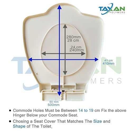 TAXAN POLYMERS TAXAN Anglo Indian Toilet Seat Cover with Round Edges, PVC Cover for Indian Toilet Seat - High Glossy Finish, Sleek Design - Non-Soft Closing Commode Seat with Cover with Installation Kit (19.5x16 IN) - Image 3