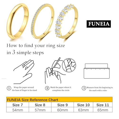 FUNEIA Stackable Gold Rings for Women Non Tarnish Trendy Dainty 14K Gold Plated Stacking Cubic Zirconia Thumb Ring Set Pack Statement Chunky Band Rings Promise Engagement Rings Size 7 8 9 10 11 - Image 5