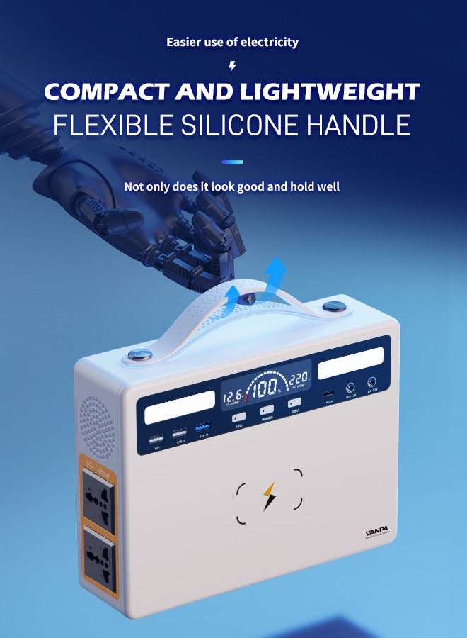 VANPA 300Wh Portable Power Station, 300W Lithium Battery Solar Generator, 2X AC Outlets Portable Powerbank For Outdoor Camping - Image 3