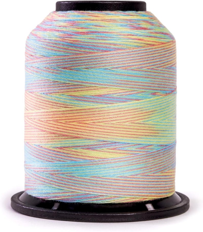FINESSE Variegated Thread | 100% Polyester, 3ply, 50wt | 1100yds Stackable Thread Cones for Quilting and Sewing… (Spring Fling) - Image 1