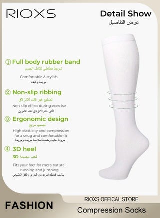 4 Pairs High Compression Socks, Solid Knee High Trouser Socks For Men And Women, Tall Boot Socks Support Circulation Recovery Athletic, Long Socks Fit Running Splints Flight Travel, Comfy Tights Socks - view 4