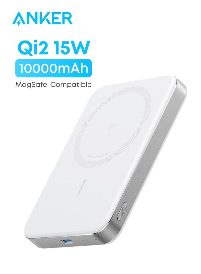 Anker MagGo Power Bank, Ultra Slim 10000mAh Magnetic Battery Pack, Qi2 Certified, Portable, 15W Ultra Fast MagSafe Compatible Charger, Ergonomic Design, Only for iPhone 17/16/15/14/13 & Zolo USB C to USB C Cable, Braided and Dirt-Free Type C Fast Charging Cable, Slim Connector, for iPhone 17/16 Series, MacBook (240W) (White, 3.3ft) Bundle - Image 2