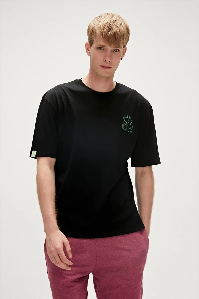 باد بير Badbear Re-Black Men's Round Collar T-Shirt-Black 23.0 07.003 2xl - Black