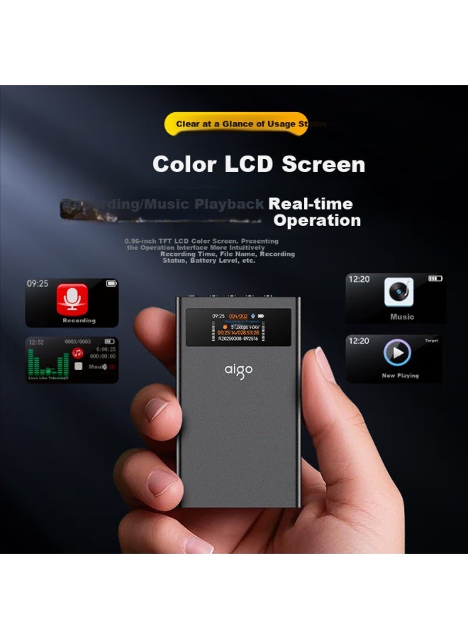 aigo Aigo Voice Recorder Continuous 20 Days 20 Nights Ultra-Long Standby Professional Recording High Definition Long Distance Large Capacity Transcription Recorder Recording Device For Learning Meetings Tr - Image 5