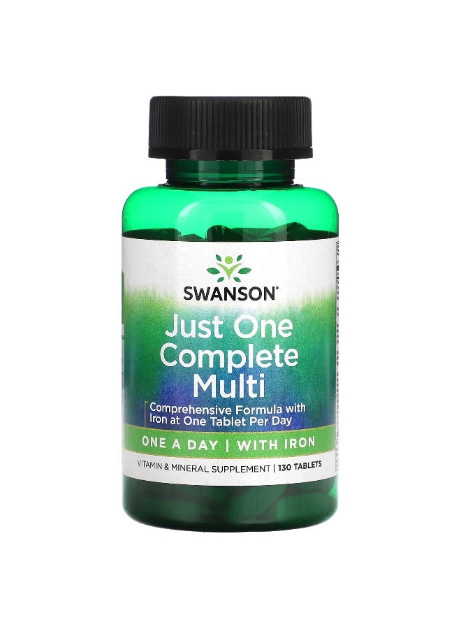 SWANSON سوانسون، حبة واحدة كاملة متعددة مع الحديد، 130 قرص - Image 1