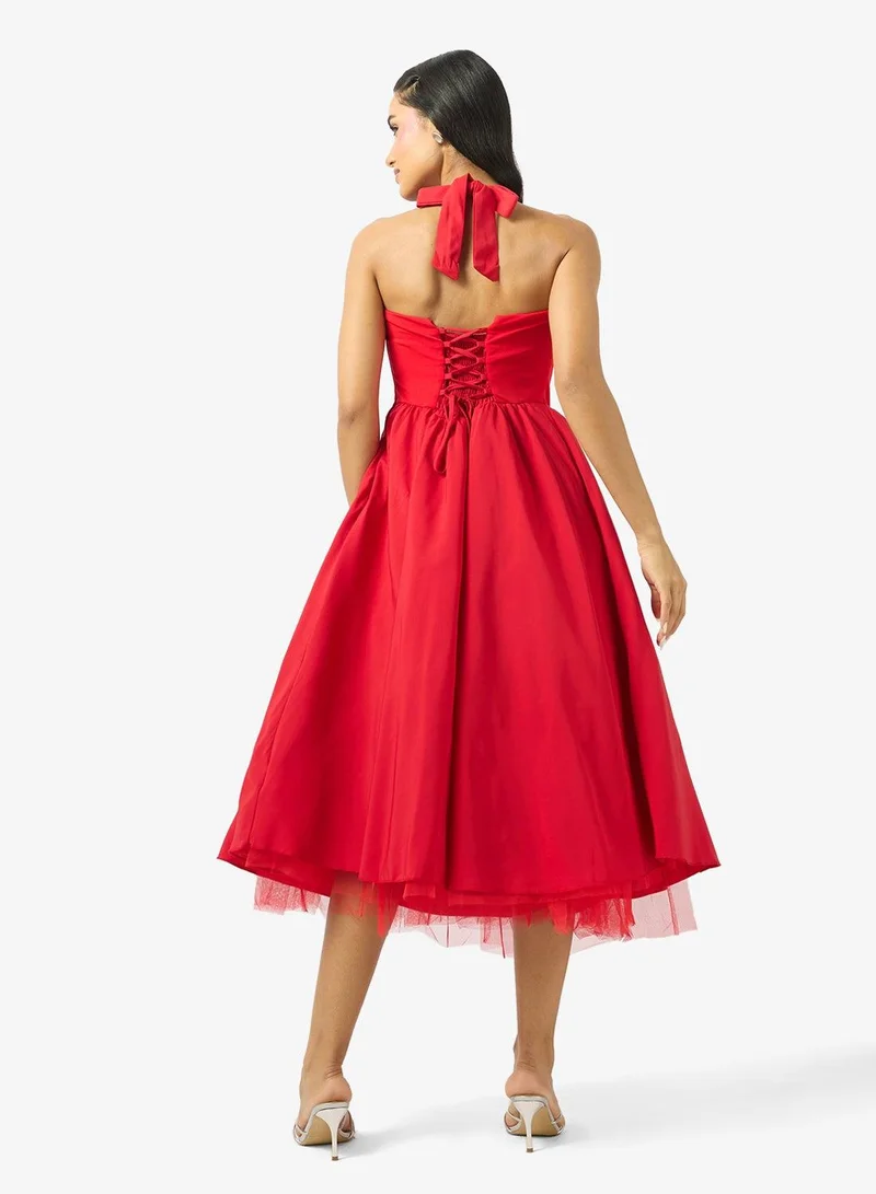 Ginger Halter Neck Corset Bodice Princess Cut Dress