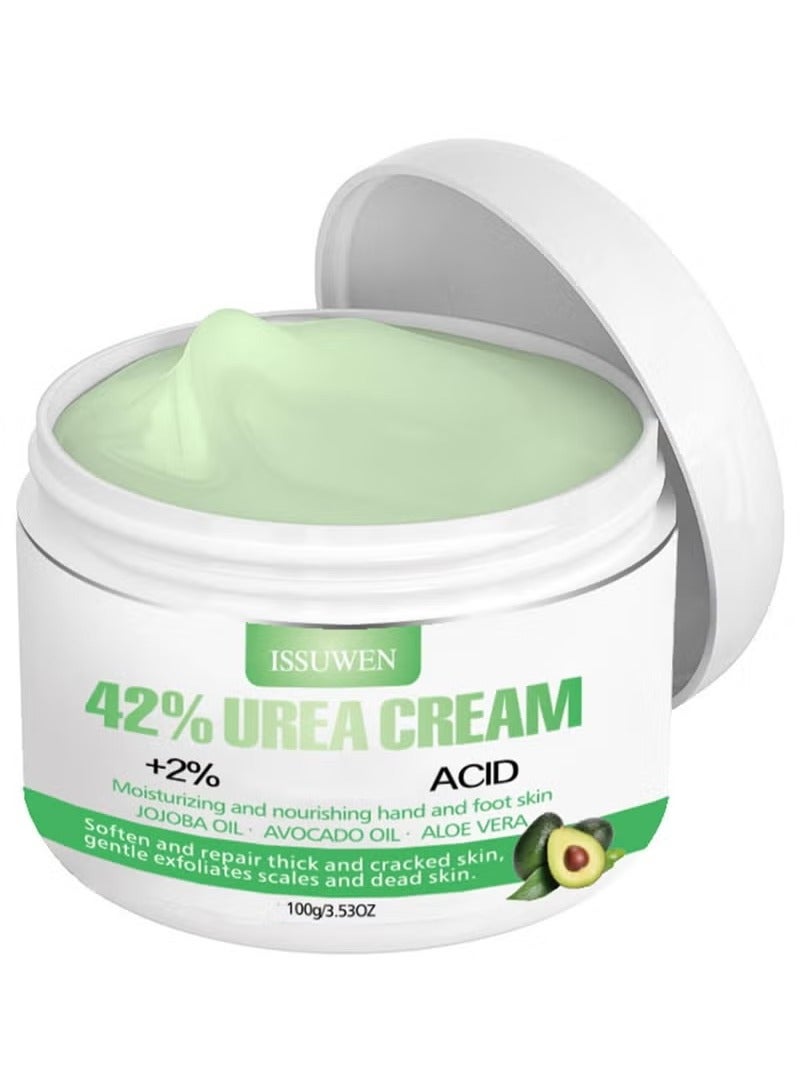 ISSUWEN Urea 42% Foot Cream, Cracked Heel Repair Cream For Feet and Hand, Callus Remover For Dry And Hard Skin, Maximum Strength With 2% Salicylic Acid for Hand, Foot and Body Care, 100g - Image 1