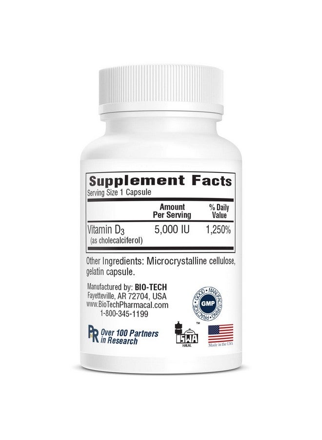Bio-Tech Pharmacal D3-5 (5000 IU) Vitamin D3 (Cholecalciferol) - Image 4