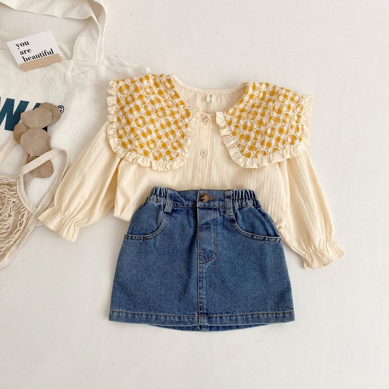 New Girls' Denim Short Skirt Korean Style Baby Girls' One Step Half Skirt Children'S Half-Length Denim All-Match - Image 5