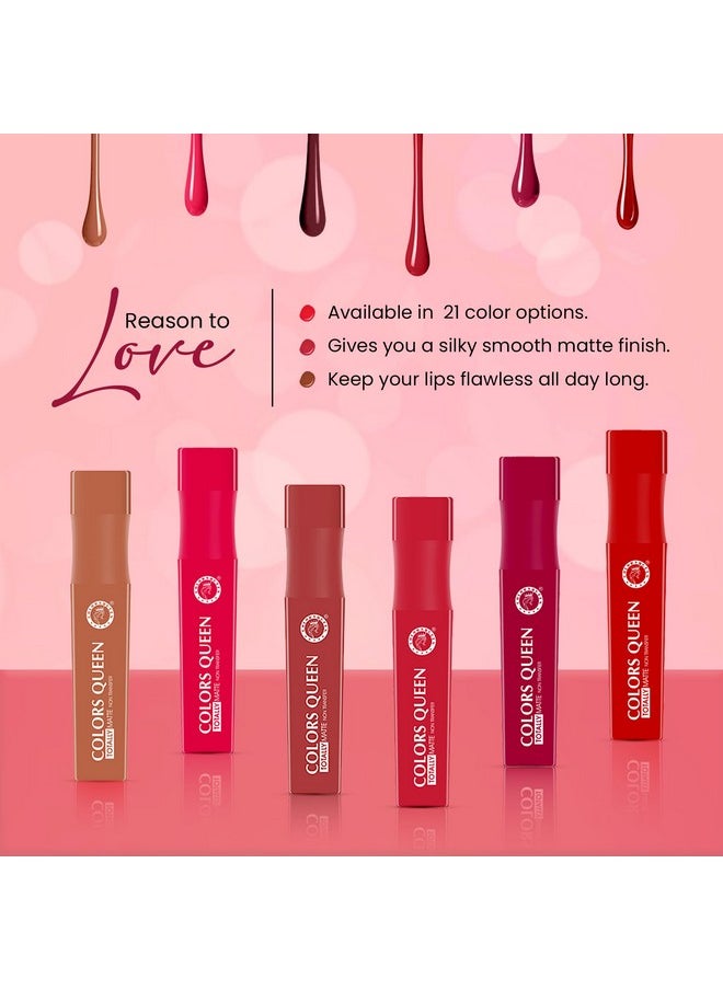 COLORS QUEEN Liquid Lipstick 03-Deep Maroon (Matte)  - Image 4