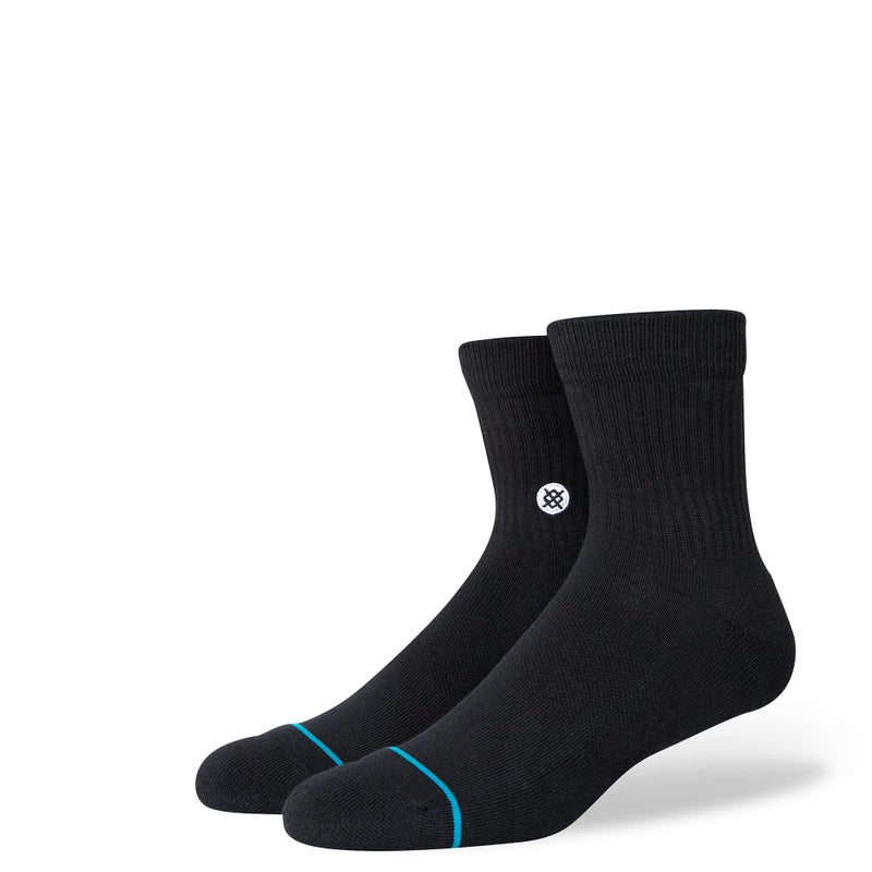 Stance Icon Quarter Socks 3-Pack for Men and Women, Cotton Blend and Cushioning Arch Support, Black, Large - Image 2