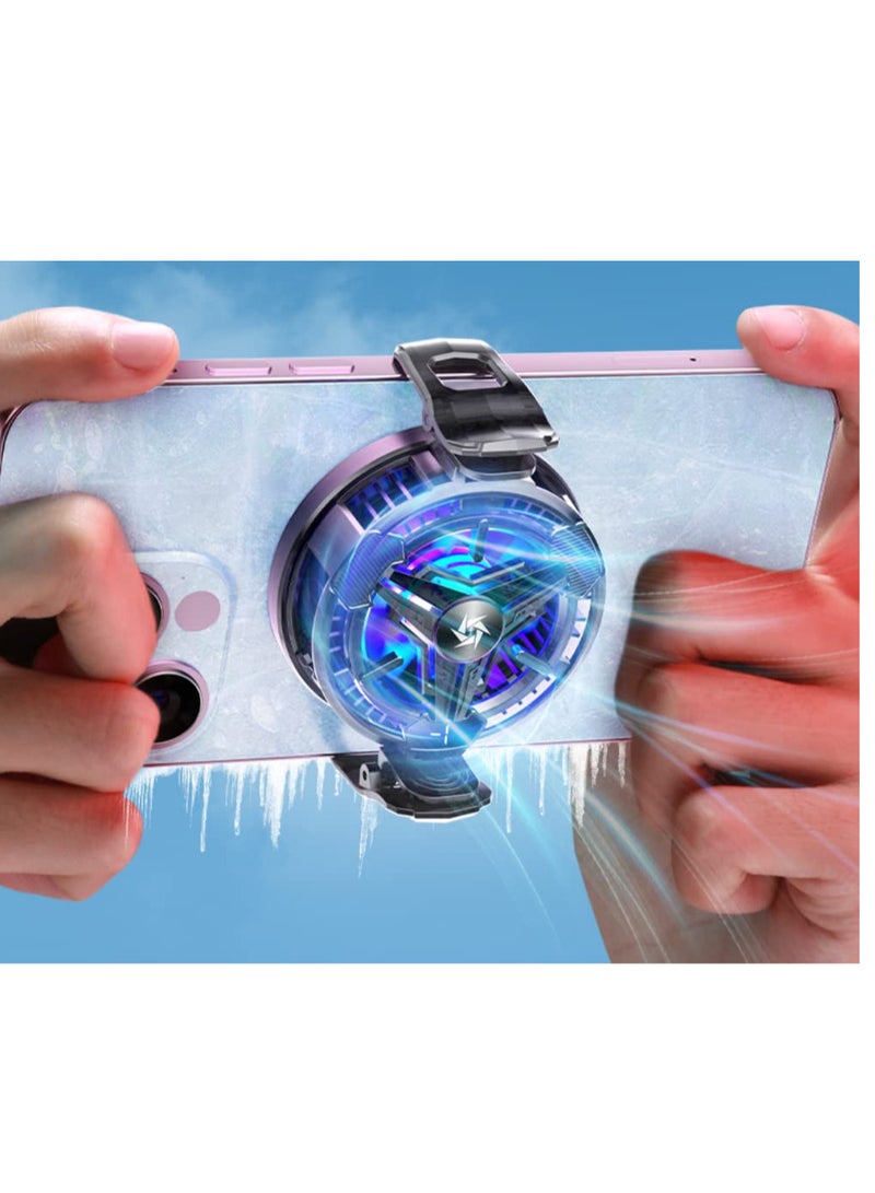 Phone Cooler, Phone Cooling Fan for Gaming, 2 Modes, Adsorption Design, Semiconductor Phone Cooler with RGB Light,Mini Phone Cooler for Mobile Phone Tablet PC - Image 2