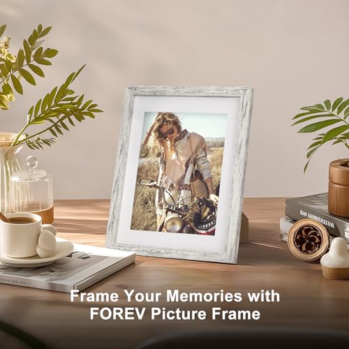 TOFOREVO Picture Frames 8x10 Set of 2 Distressed White Wood Grain Photo Frame for Gallery Wall Mounting or Tabletop Display - Image 2