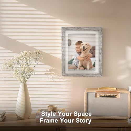 TOFOREVO Picture Frames 8x10 Set of 2 Distressed White Wood Grain Photo Frame for Gallery Wall Mounting or Tabletop Display - Image 5