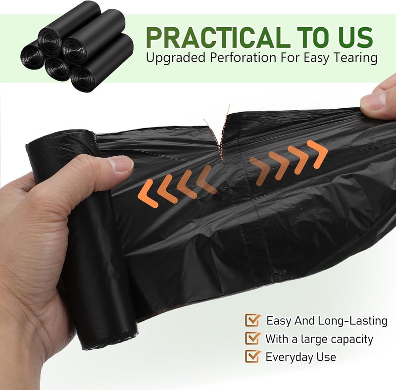Biodegradable Trash Bags 2.6 Gallon 100pcs Black Starch-based Kitchen Garbage Bags Wastebasket Liners for Office Bathroom Household Use - Image 3