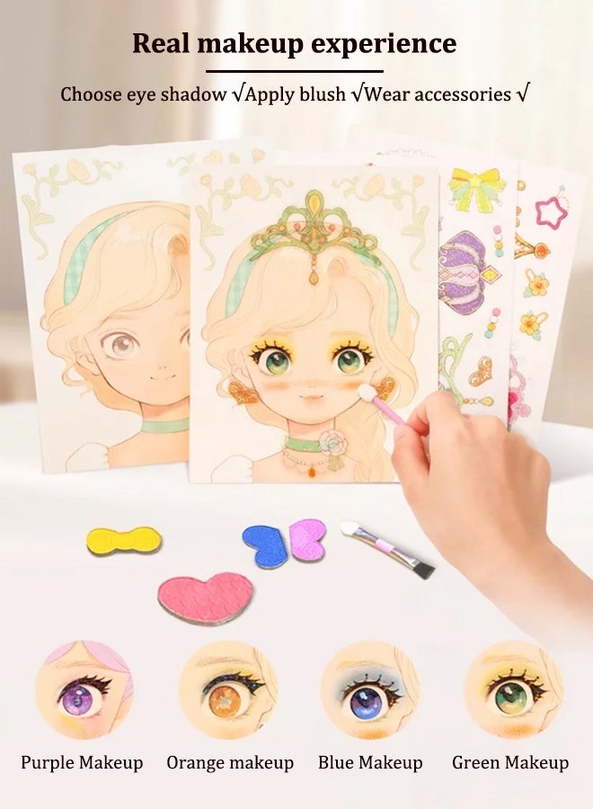 جودي بلاي نشاط فني يدوي للأطفال، مجموعات حرفية ورقية - مجموعة ألعاب مكياج ورقية للبنات مع لوحة ماسية ومجموعة ملابس الأميرة، هدية حفلة عيد ميلاد للفتيات - Image 5