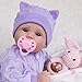 Milidool Lifelike Reborn Baby Dolls Girl18 inch Realistic Newborn Baby Dolls Nice Gift for for Kids Age 3 Purple Clothes - Image 4