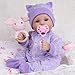 Milidool Lifelike Reborn Baby Dolls Girl18 inch Realistic Newborn Baby Dolls Nice Gift for for Kids Age 3 Purple Clothes - Image 2