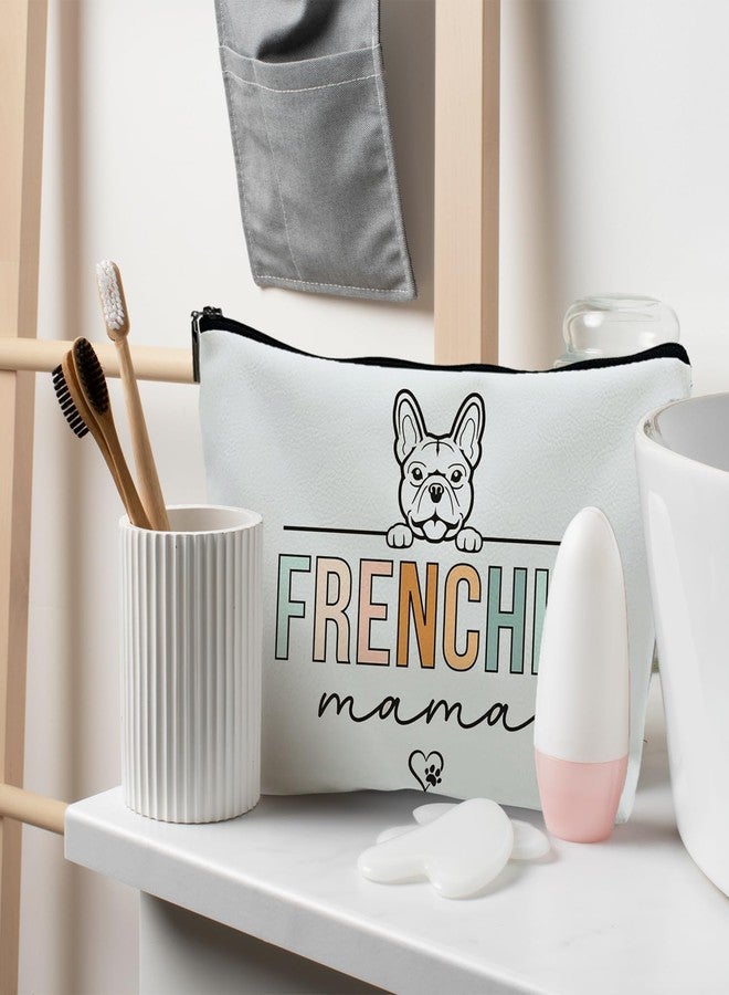 RYYCDOI French Bulldog Gifts, French Bulldog Gifts for Women, Frenchie Mom Gifts, Gifts for French Bulldog Lovers, Frenchie Bulldog Mama Makeup Bag Cosmetic Pouch(PU) - Image 3