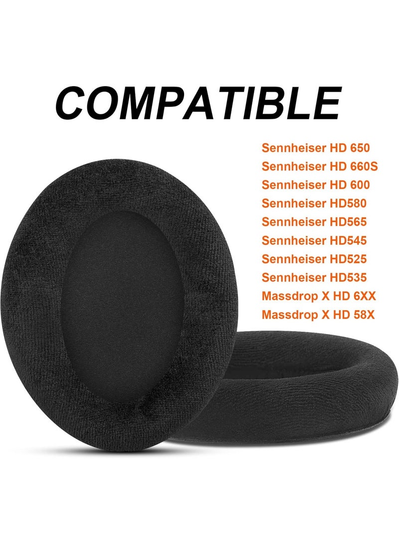 KISSUN Replacement Earpads for Sennheiser HD650/HD600/HD660S/HD545/HD525/HD535 Headphones, Ear Pads Cushions Also Compatiable with Massdrop X HD6XX/HD58X and HD580/HD565 Jubilee Headphones(Velour) - Image 2
